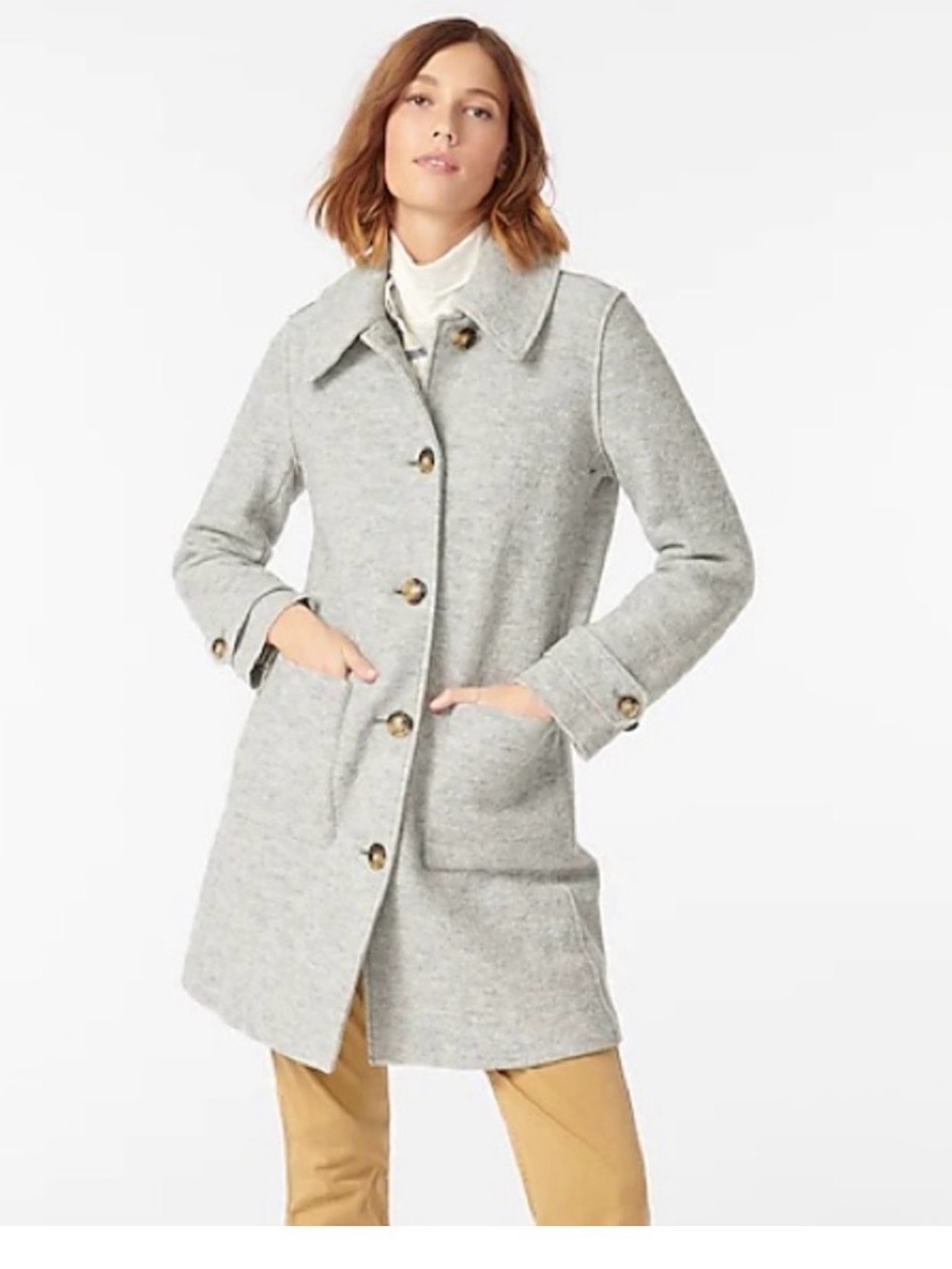 J.Crew Lady coat in Italian boiled wool size 12‎ gray